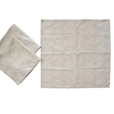 Calvin Klein Cotton Napkins Silver Floral 20  Square Set Of 3 COTTAGECORE Preppy • £15.21