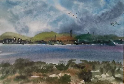 ACEO Original Painting Seascape Berwick-upon-Tweed Town Art Watercolour • £5