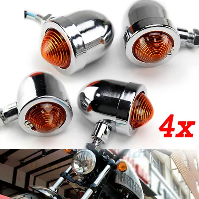 4 Motorcycle Bullet Turn Signal Tail Light For Harley Cafe Racers Bobber Chopper • $17.81