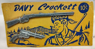 1955 Davy Crockett Miniature Rifle & Pistol Toy Guns On Card • $10.49