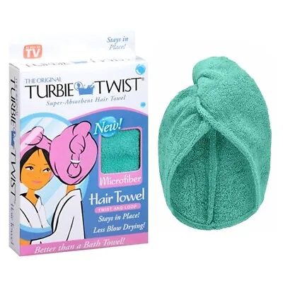 Original Turbie Twist Microfiber Hair Towel Super Absorbent One Size Green • $13.99