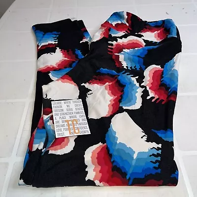 Pre-owned TC Lularoe Leggings Red White Blue Black Map United States • $7.50