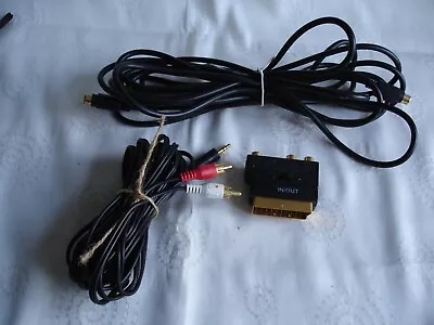 £8.99 • Buy SCART Cable To SVHS SVideo 4 PIN Video TV DVD Mini DIN Lead UK With Audio GOLD
