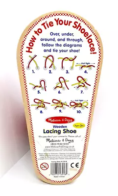 Wooden Lacing Shoe Learn To Tie And Lace Mellisa & Doug • £5