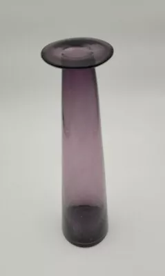 Bud  Vase Purple Glass Handmade In Mexico 11 Inches Modern Lines • $11