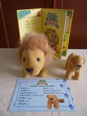 My Animal Kingdom: All About Lions 2 Plush Toys Hardcover Book + Certificate • £14.50