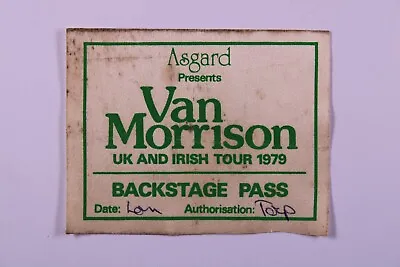 Van Morrison Pass Ticket Original Backstage UK And Irish Tour London 1979  • $65.32