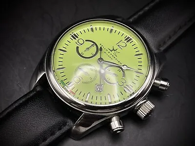 £175 • Buy Bello & Preciso Milano Italain Mens Watch Chronograph Green NOS Quartz 40mm