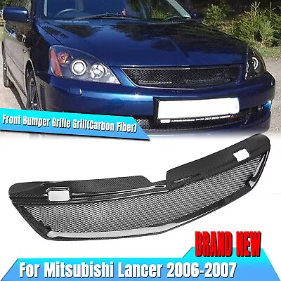 Fit For Mitsubishi Lancer 2006-2007 Front Bumper Grille Mesh Grill Carbon Fiber • $171.21