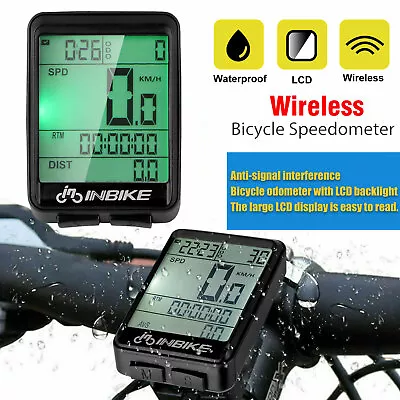 Wireless LCD Digital Cycle Computer Bicycle Bike Backlight Speedometer Odometer • $15.48