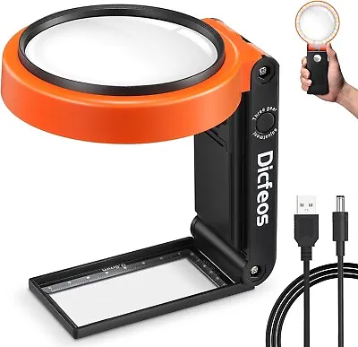 30X 40X Magnifying Glass With Light And Stand Folding Design 18 LED Illuminated • $19.40