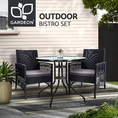 $229.95 • Buy Gardeon Outdoor Chairs Table Setting Dining Wicker Bistro Set Patio Furniture