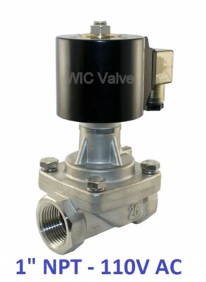 $219.99 • Buy 1  Inch Zero Differential Electric Solenoid Steam Valve NC 110V AC PTFE Seal