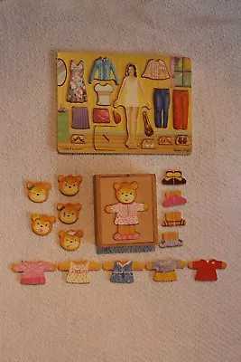 Melissa & Doug Magnetic Bedroom Dress Up & Teddy Bear Dress Up Puzzles Set Of 2 • $12.99