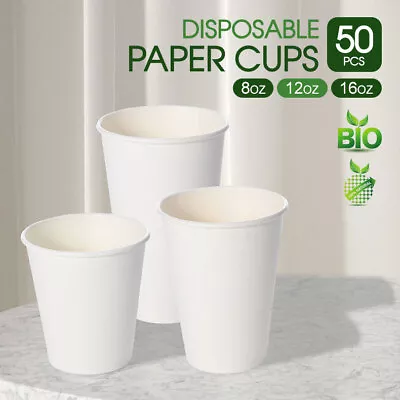 Disposable Coffee Cups 8oz 12oz 16oz Bulk Takeaway Paper Triple Wall Take Away • $13.74