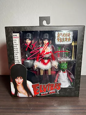 SIGNED NECA Elvira's Very Scary Christmas Retro Cloth Action Figure W/slipcase • $100