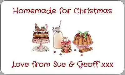 Personalised Homemade For Christmas Stickers Home Baked Handmade For Xmas Labels • £2.70
