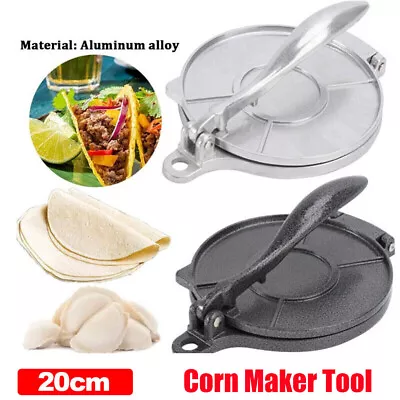 20CM Cast Iron Heavy Duty Tortilla Press Maker Taco Mold Flour Corn Maker Tool • $8.58