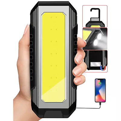 LED COB Rechargeable Work Light Magnetic Torch Flexible Cordless Inspection Lamp • £17.68
