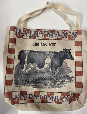 Canvas Tote Bag DAIRYMAN'S FEEDS COMPANY Two Straps * NEW • $6.45