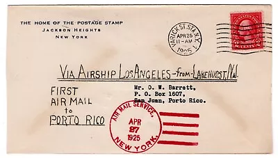 1925 Airship USS Los Angeles Flight New York NY - San Juan Puerto Rico • $62.50