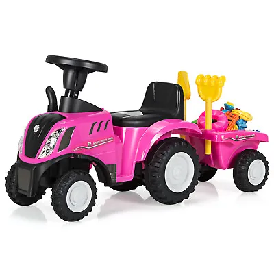 £55.99 • Buy Kids Ride On Tractor And Trailer Children Sliding Toy Car Scooter Light Sounds