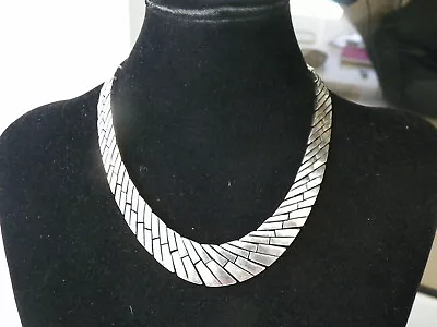 VNTG Mexican Massive Sterling Silver 16.5  GRADUATED CHOKER • £336.51