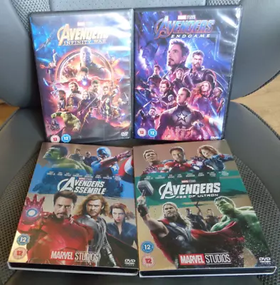 Marvel Dvd Bundle Avengers: Assemble  Age Of Ultron  Infinity War Endgame X 4 • £6.50