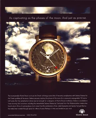 2007 Print Ad Men's Watches Martin Braun Selene • $8.51