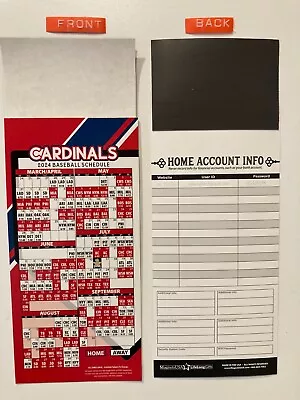 Mlb St. Louis Cardinals 2024 Magnet Schedule (9  X 3 1/2 ) Teams Dates & Times • $4.50