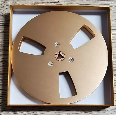 Reel To Reel Gold Metal 7  Takeup Reel New 1/4  Tape Us Shipping! • $44.95