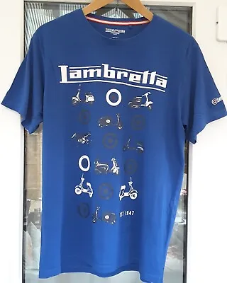 Lambretta Blue Multi  Scooter T Shirt Size XL Fitted • £4.99