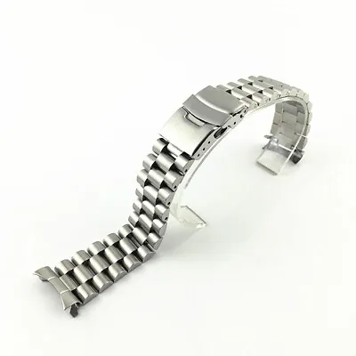 Stainless Steel Watch Band Premium Solid Metal Strap Curved End 20 22 Fit Seiko • $25.88
