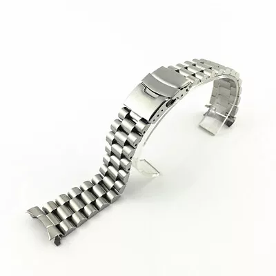 Stainless Steel Watch Band Premium Solid Metal Strap Curved End 20 22 Fits Seiko • $23.88