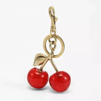 Charm Bag Cherry Keychain Glitter And Apple Key Resin Red KeyChain  For Coach • $17.99