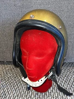 Vtg Open Face Motorcycle Helmet Gold Glitter Buco Flake Easy Rider American • $124.99