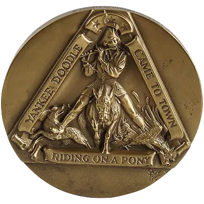  Yankee Doodle  Scuptural Solid Bronze Medallion Marcel Jovine Medallic Art Co. • $245