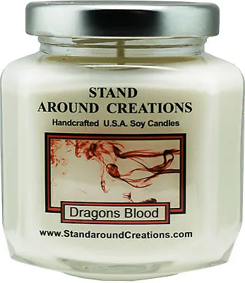 Premium 100% Soy Wax Candle - 6 - Oz. Hex Jar- Dragon's Blood • $13.99