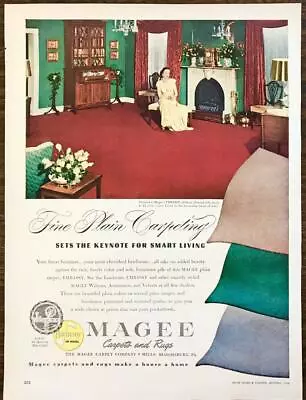 1948 Magee Carpets And Rugs Bloomberg PA Print Ad Formal Living Room Red Embassy • $9.85