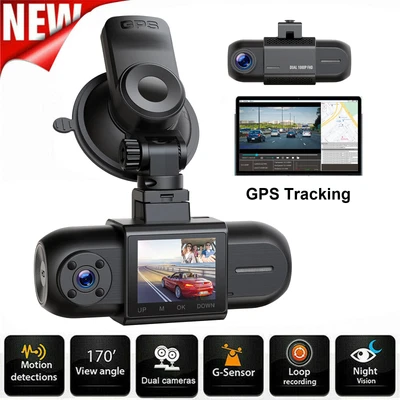 $89.09 • Buy Campark GPS Mini Dual 1080P Dash Cam Front And Rear Dual Lens Car DVR Camera