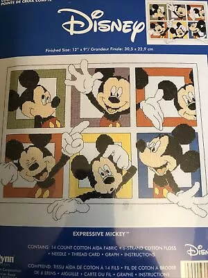 Janlynn Disney Counted Cross Stitch Kit Mickey Mouse EXPRESSIVE MICKEY 1134-74 • $14.99