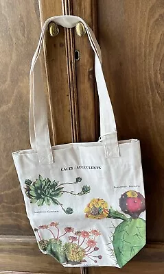 Cavallini & Co. Cacti Succulents Vintage Style Canvas Tote Bag - New With Tags • $19.95