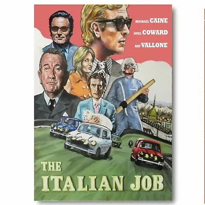 The Italian Job Michael Caine Retro Movie Print Original On Sheet Metal Sign • £9.99
