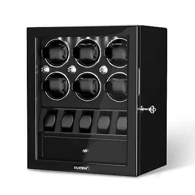 Automatic Rotation 6 Watch Winder With 5 Watches Display Storage Box LED Light  • $313.49