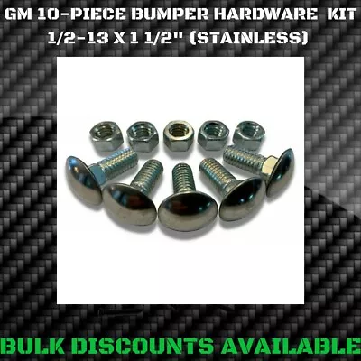 1953-1982 C1 C2 C3 Corvette Front Rear Chrome BUMPER BOLTS NUTS 1/2 STAINLESS GM • $22.46