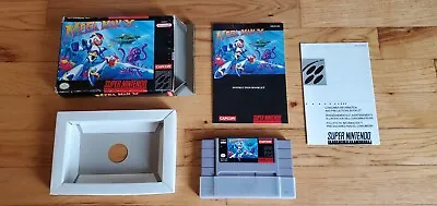 Mega Man X 1 - Super Nintendo SNES Video Game CIB Complete Box Manual Lot TESTED • $225.99