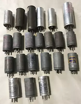 LOT Of 22 Vintage Chassis Top USED Electrolytic Can Capacitors Untested As Is • $10
