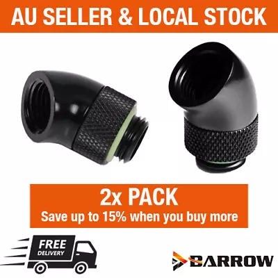 Barrow Water Cooling 2 Pack G1/4 Thread 45 Degree Rotary Elbow Adapter Fitting • $18