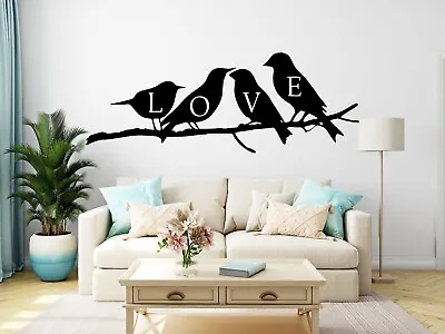 Birds Love Sticker Wall Tree Quotes Home Decor Decal Vinyl Living Room Animal • £14.69