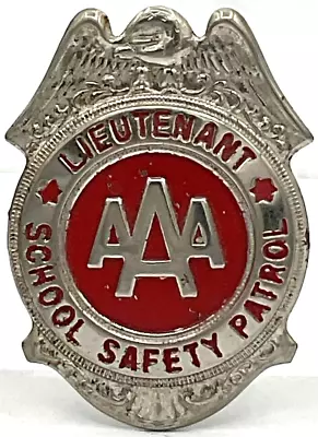 Vintage AAA Lieutenant School Safety Patrol Pinback Badge Button Metal • $54.95